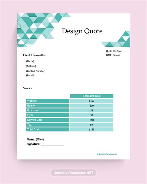 Design Quote Template