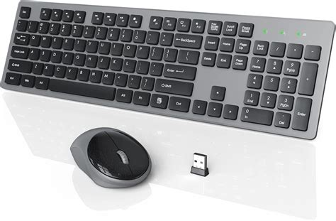 Buy Wireless Keyboard and Mouse, WisFox Full-Size Wireless Mouse and ...