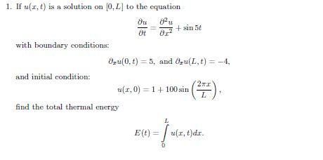 Total thermal energy from heat equation