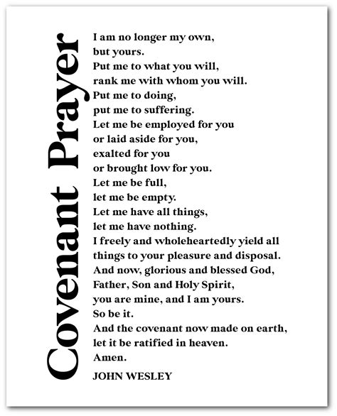 Wesley Covenant Prayer Printable