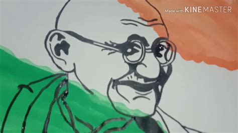 how to draw gandhi jayanti painting |gandhi jayanti 2019 drawing - YouTube