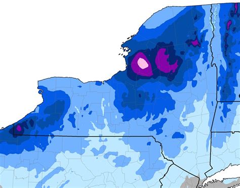 New York State Annual Snowfall Map | NY Ski Directory