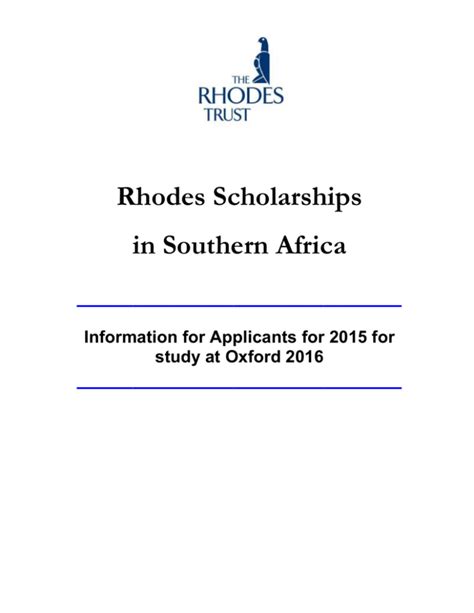 What are the Rhodes Scholarships