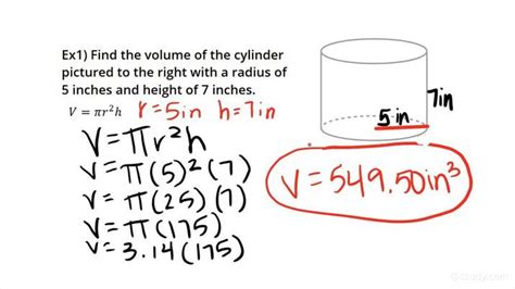 Volume Of A Cylinder Formula