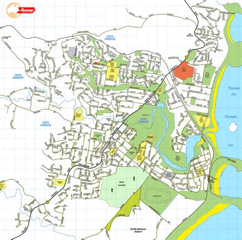 Coffs Harbour Street Map | Street map, Map, Coffs harbour