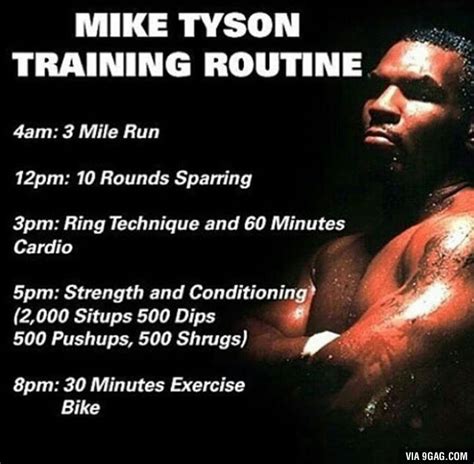 Mike Tyson's training routine. - 9GAG