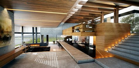 Modern wood and concrete interior | Interior Design Ideas