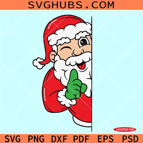 Peeking Santa Claus SVG, Peekaboo Santa SVG, Peeking Santa SVG PNG EPS