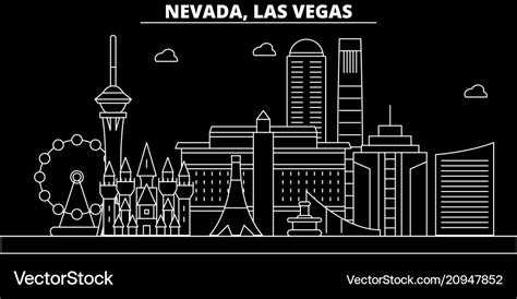 Las vegas silhouette skyline usa Royalty Free Vector Image