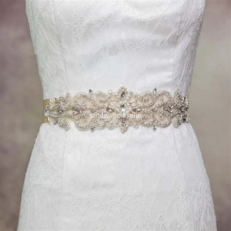 New Rhinestone embroidery belt,wedding dress decoration,satin ribbon-in ...