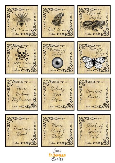 Printable Witch Potion Labels