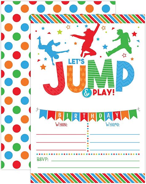 Boy Bounce House Birthday Invitation - Trampoline Jump Birthday Invite ...