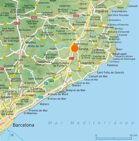 Map of surroundings of Girona Girona, Geography, Surround, Politics ...