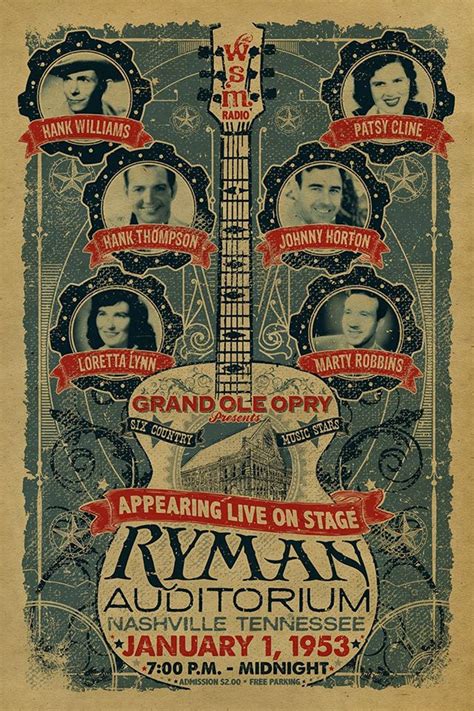 Ryman Auditorium Poster. Grand Ole Opry. 1953. - Etsy