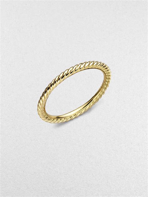 David Yurman 18k Gold Stackable Ring in Gold | Lyst