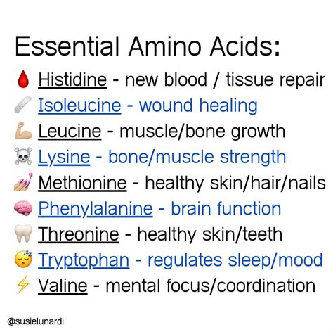 Functions from Essential Amino Acids - SUSIE LUNARDI