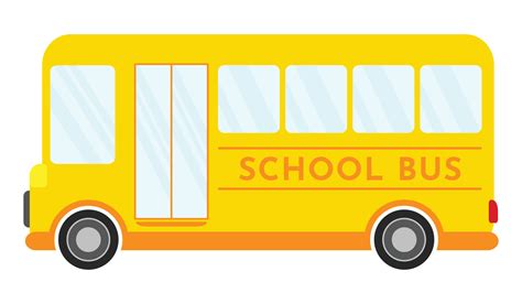 School bus cartoon animated vector illustration clipart isolated design ...