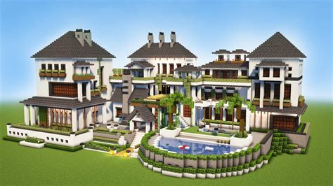 Minecraft: Big Modern House / Mansion Tutorial - [ How to Make ...