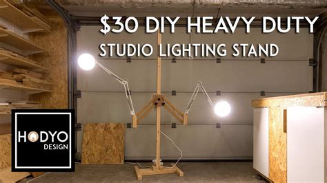 $30 DIY Heavy Duty Wood Light Stand - YouTube