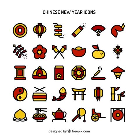 Free Vector | Chinese new year icons