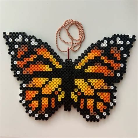 Monarch butterfly Perler bead | Diy perler bead crafts, Hamma beads ...