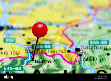 Kufstein pinned on a map of Austria Stock Photo - Alamy