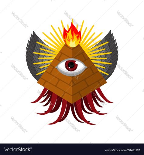 Pyramid with an eye all-seeing symbol Royalty Free Vector