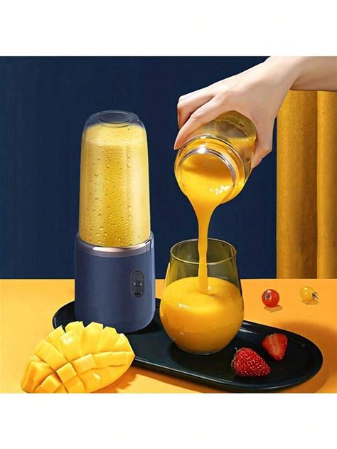 1pc Blue Portable USB Smoothie Blender Cup With 6 Blades - Wireless ...