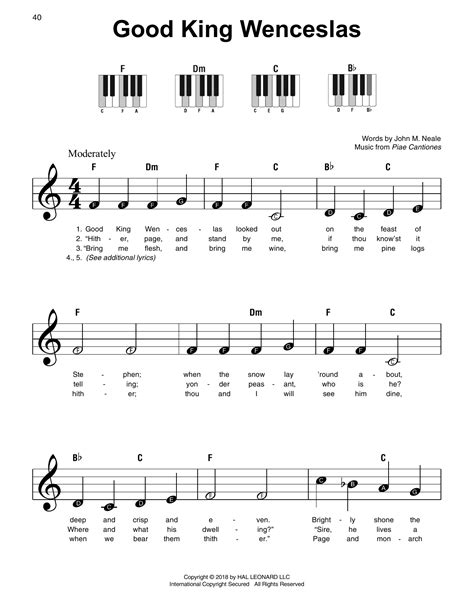 Good King Wenceslas by John M. Neale Sheet Music for Super Easy Piano ...