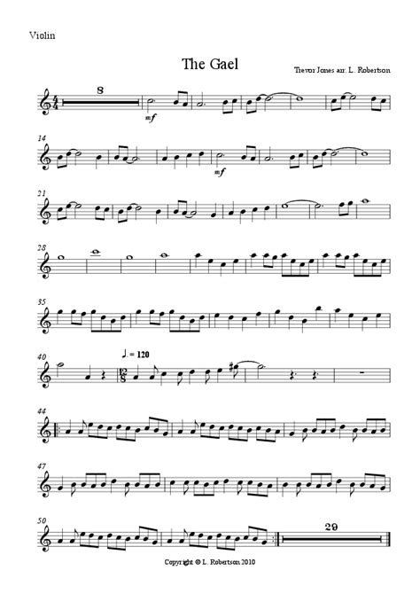 Violin part from The Gael - Download Sheet Music PDF file | Violin ...