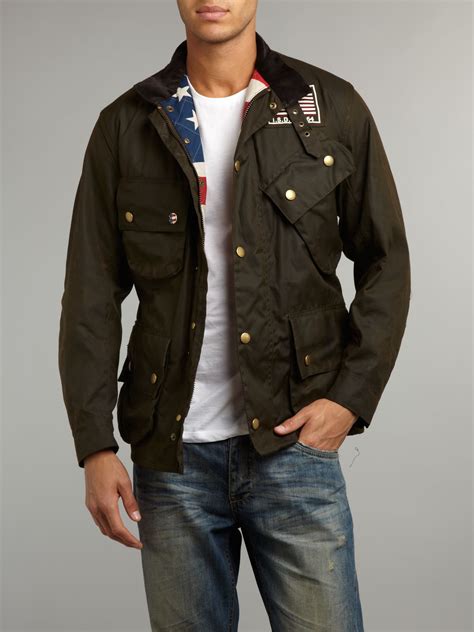 Barbour Wax Steve Mcqueen Baker Jacket in Green for Men | Lyst