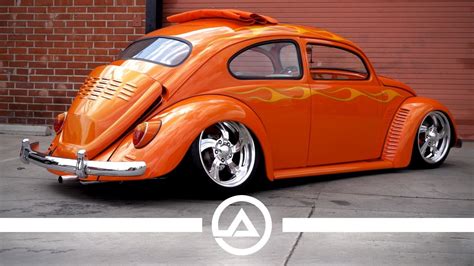 Custom '67 Turbo Volkswagen Beetle Rag Top Chopped and Dropped - YouTube