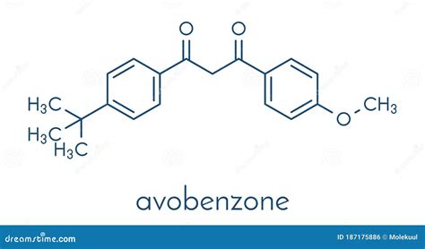 Avobenzone Sunscreen Molecule UV Filter. Skeletal Formula. Stock ...