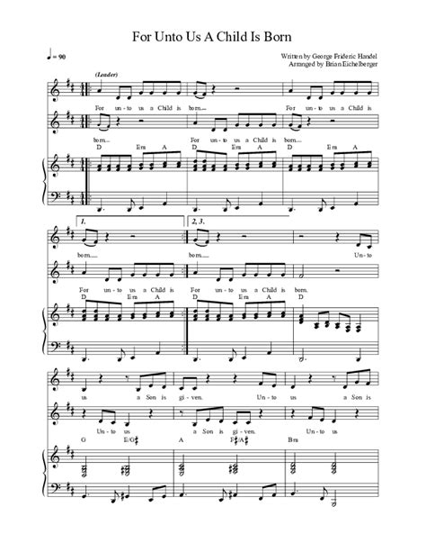 For Unto Us A Child Is Born Sheet Music PDF (The Sing Team) - PraiseCharts