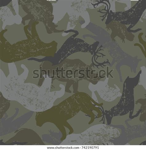 Camouflage Animal Pattern Stock Vector (Royalty Free) 742190791 ...