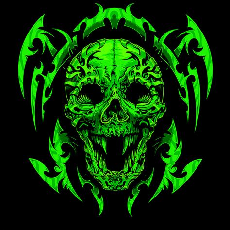 ArtStation - Green skull (vector)