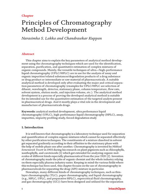 principles of chromatography | PDF | High Performance Liquid ...