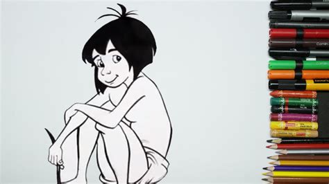 How To Draw Mowgli from The Jungle Book - Step by Step - YouTube