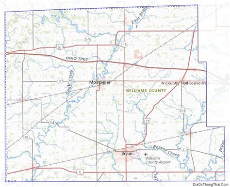 Map of Williams County, Ohio - Địa Ốc Thông Thái