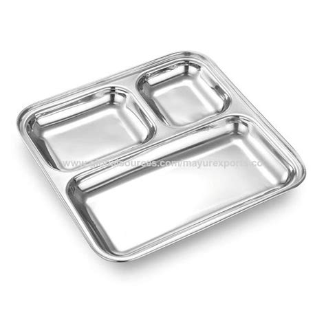 Stainless Steel Dinner Plate / Divider Plate / Compartment Tray ...