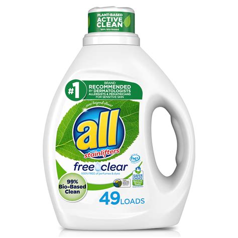 all Laundry Detergent Liquid, Free Clear Eco, 49 Loads, 99% Bio Based ...