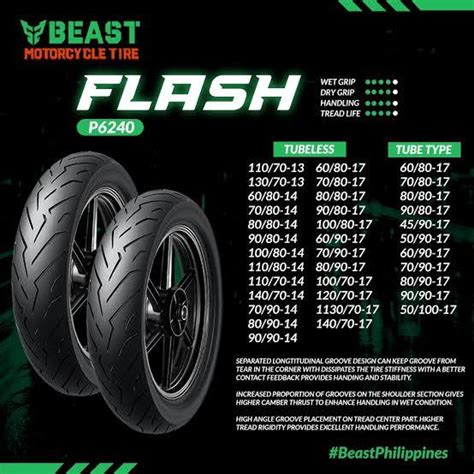 Beast Tire Flash High Quality Motorcycle Tires with Free Sealant and ...