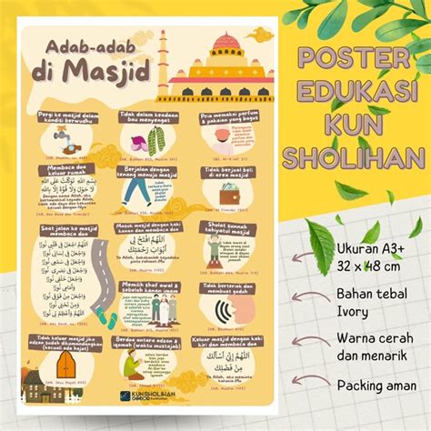 POSTER ADAB DI MASJID (KUN SHOLIHAN) – Yufid Store Toko Muslim