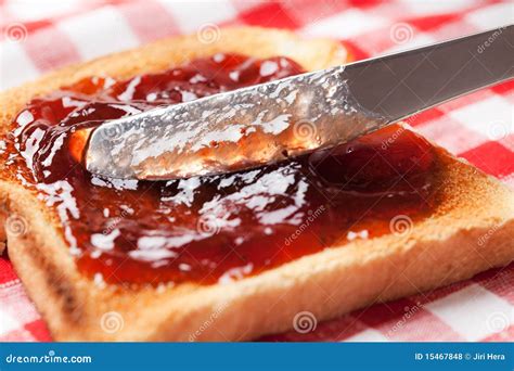 Toast with jam stock photo. Image of breakfast, canned - 15467848