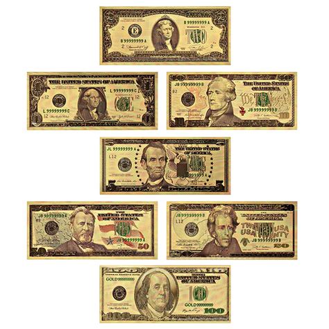 Buy LONG7INES USA President 1/2/5/10/20/50/100 Dollar Bill Banknote ...