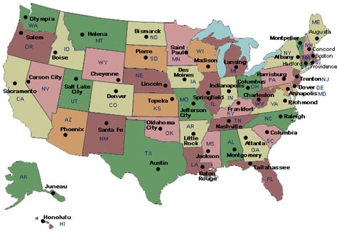 Us Map With States And Capitals Labeled