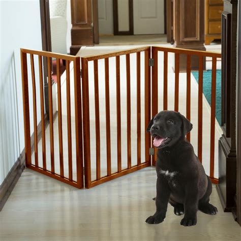 Petmaker 24 in. x 54 in. Wooden Freestanding Mahogany Pet Gate-M320116 ...