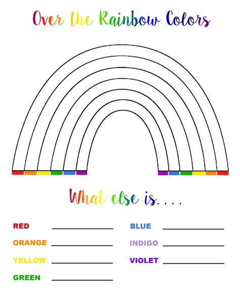 Over the Rainbow Colors Printable - Our Kid Things