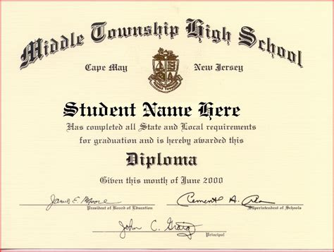 High School Diploma Template - Printable Certificate Templates!!