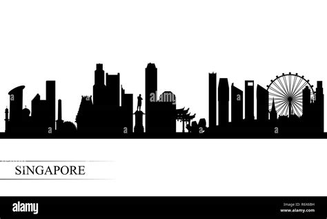 Singapore city skyline silhouette background, vector illustration Stock ...